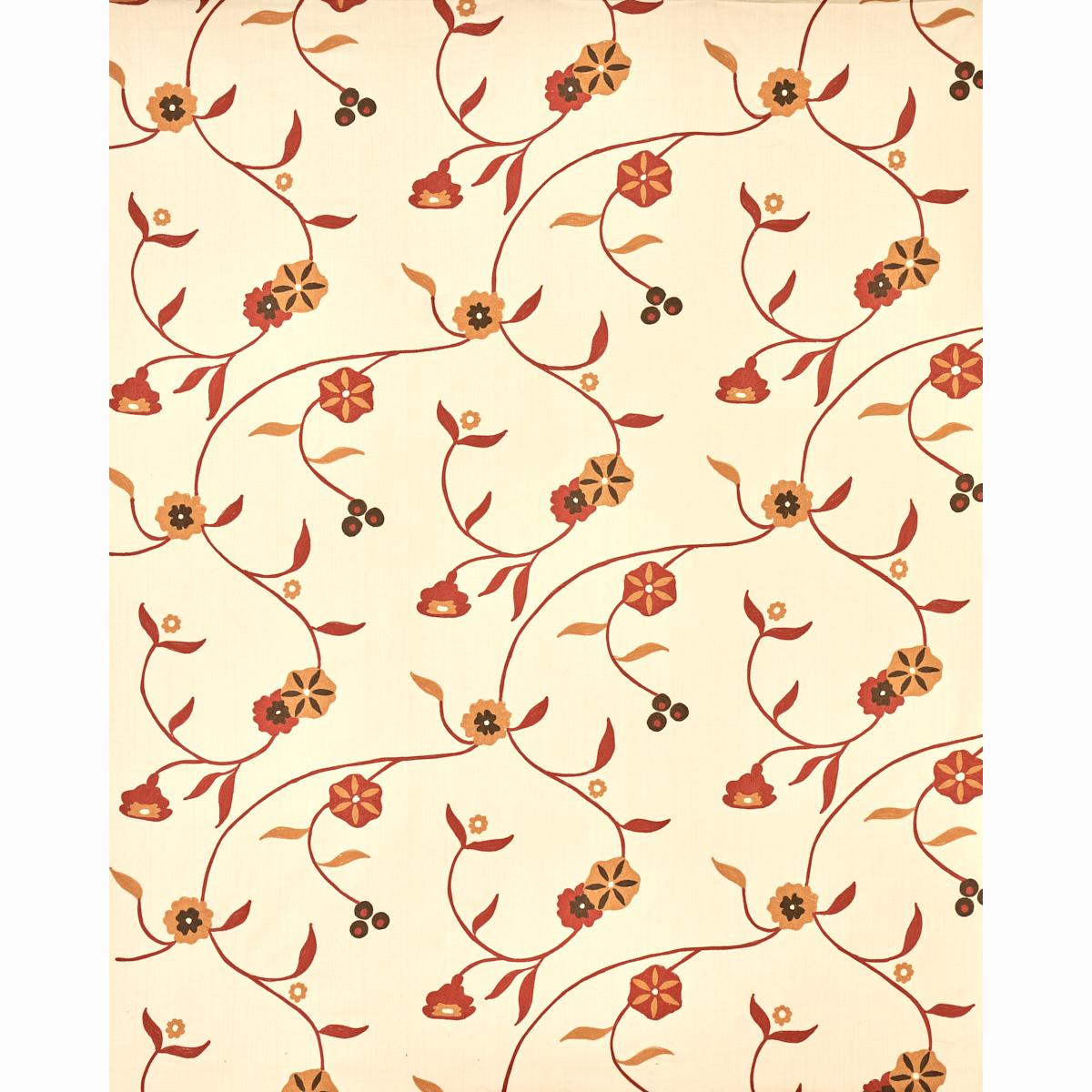 Schumacher Indira Embroidery Spice Fabric