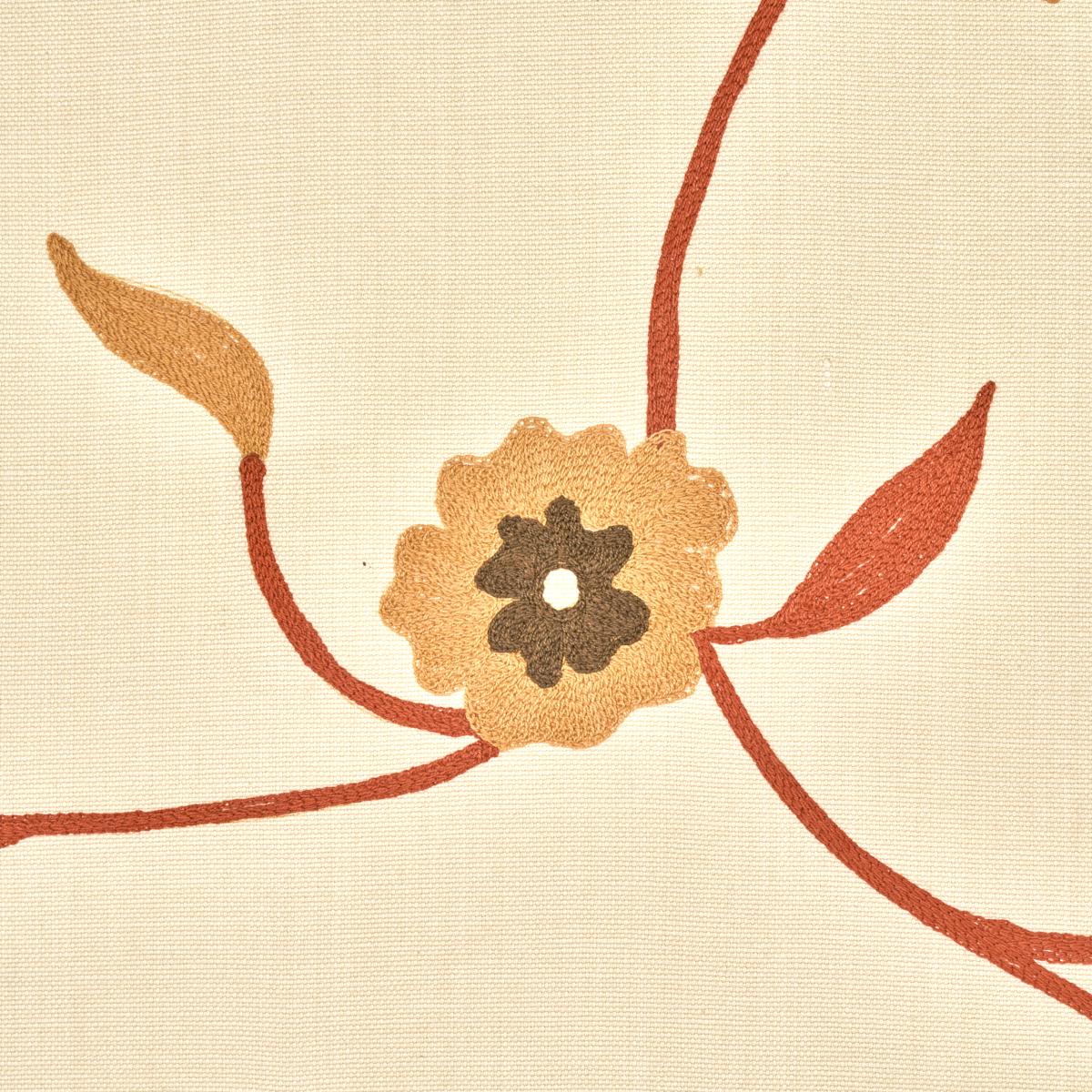 Schumacher Indira Embroidery Spice Fabric