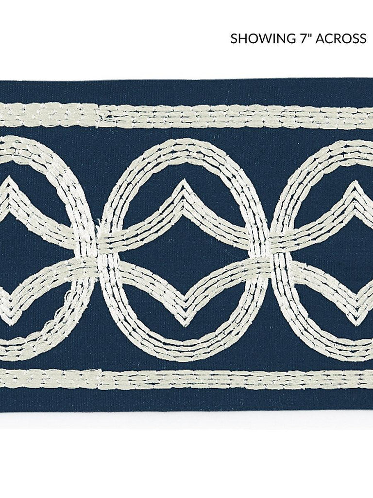 Scalamandre ATHENA EMBROIDERED TAPE NAVY Trim