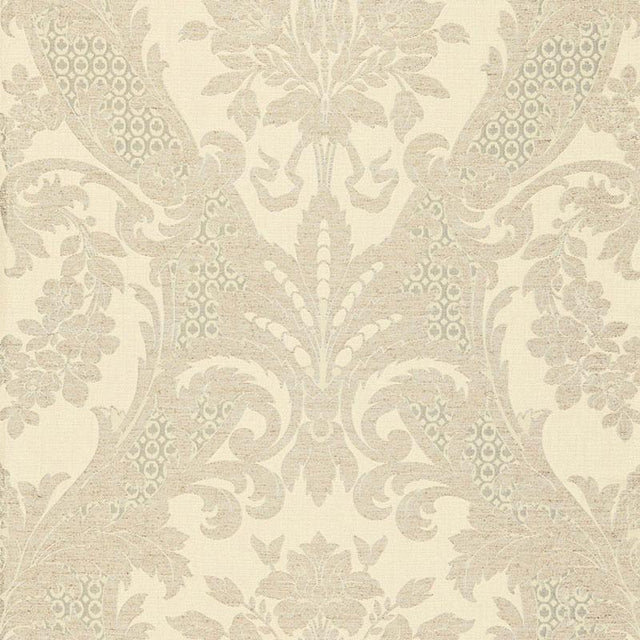 Schumacher Toscana Linen Damask Greige Fabric