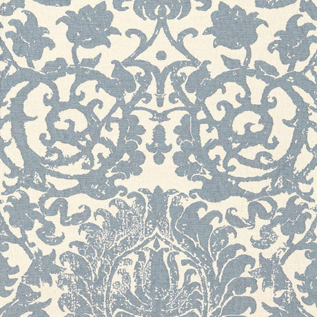 Schumacher Arezzo Linen Damask Azure Fabric