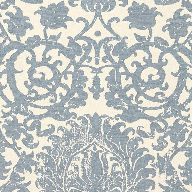 Schumacher Arezzo Linen Damask Azure Fabric