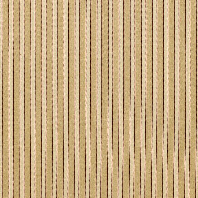 Schumacher Antique Ticking Stripe Sandalwood Fabric