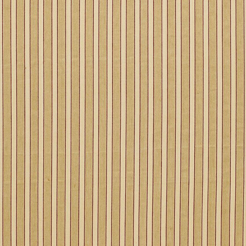 Schumacher Antique Ticking Stripe Sandalwood Fabric