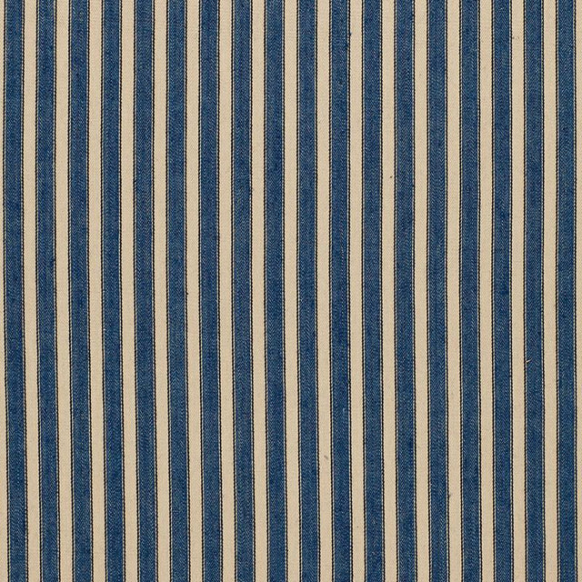 Schumacher Antique Ticking Stripe Denim Fabric