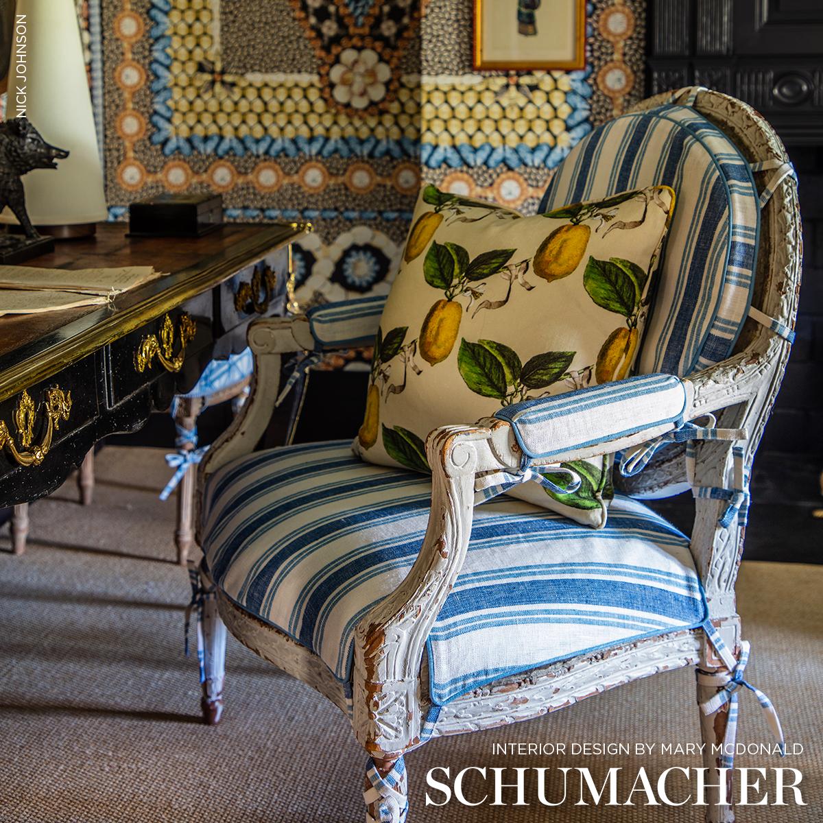 Schumacher Leah Linen Stripe Sail Fabric