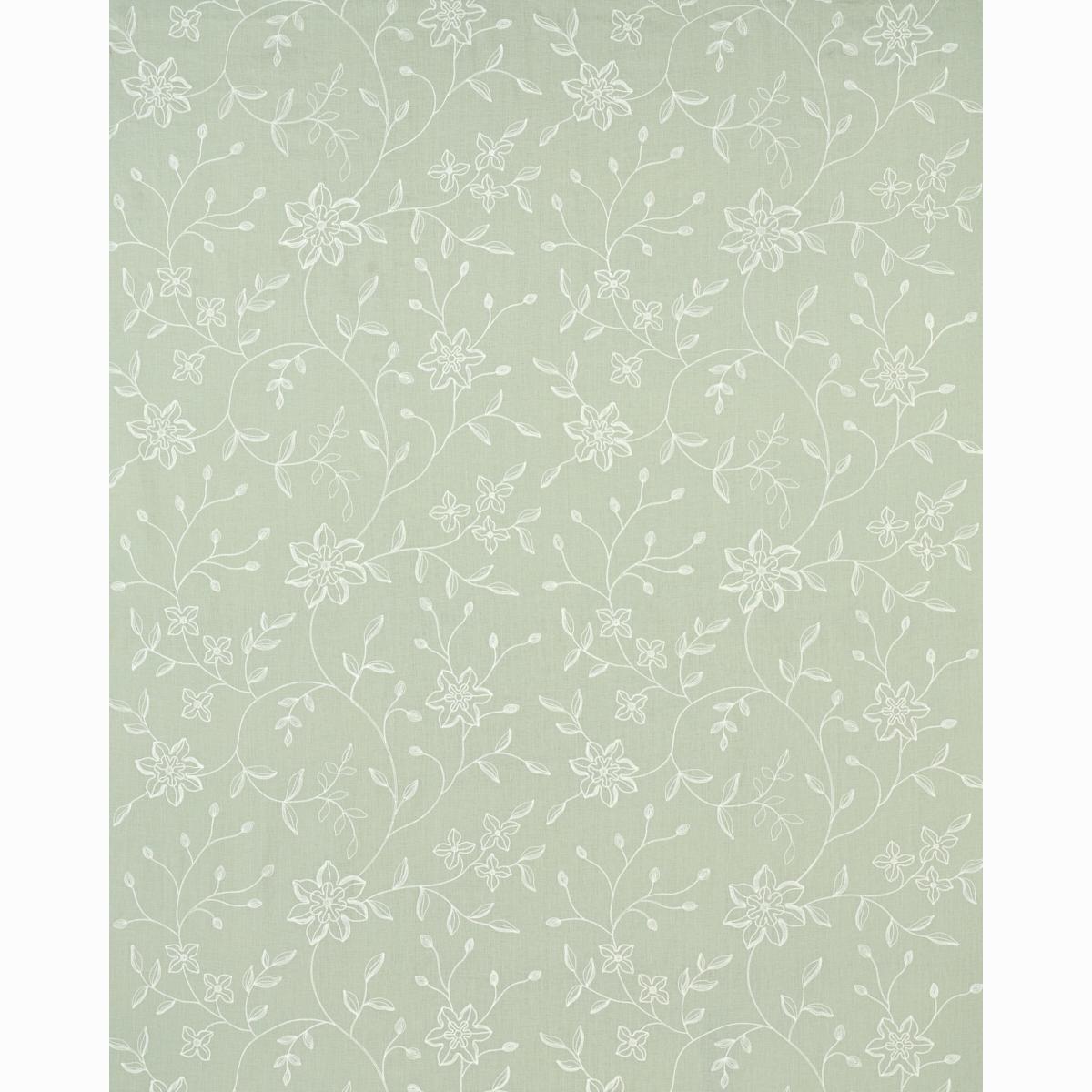 Schumacher Georgia Linen Embroidery Aqua Fabric