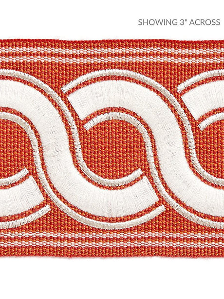 Scalamandre Guilloche Embroidered Tape Coral Trim