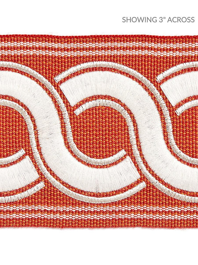 Scalamandre Guilloche Embroidered Tape Coral Trim