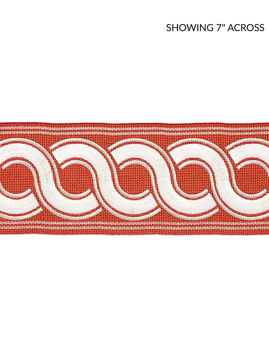 Scalamandre Guilloche Embroidered Tape Coral Trim