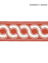 Scalamandre Guilloche Embroidered Tape Coral Trim