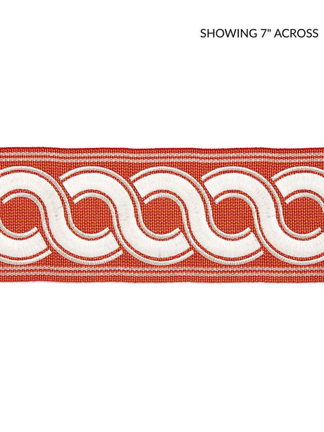 Scalamandre Guilloche Embroidered Tape Coral Trim