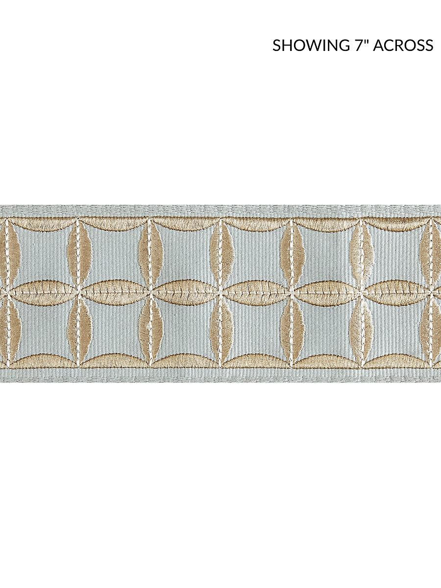 Scalamandre Fiori Embroidered Tape Aquamarine Trim