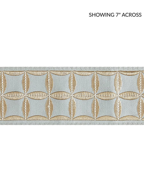 Scalamandre Fiori Embroidered Tape Aquamarine Trim