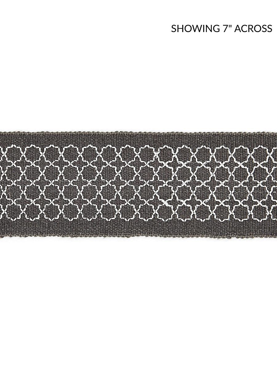 Scalamandre Seville Embroidered Tape Charcoal Trim