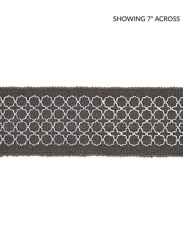 Scalamandre Seville Embroidered Tape Charcoal Trim