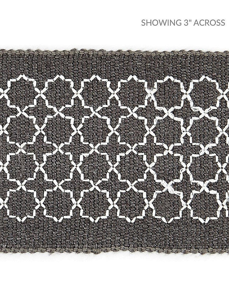 Scalamandre SEVILLE EMBROIDERED TAPE CHARCOAL Trim
