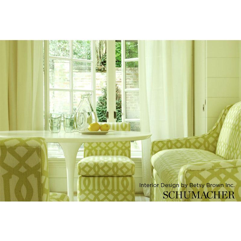 Schumacher Imperial Trellis Citrine/Ivory Fabric