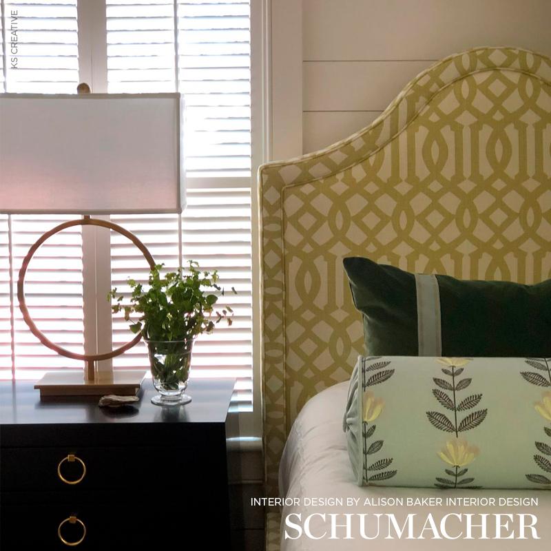 Schumacher Imperial Trellis Citrine/Ivory Fabric – DecoratorsBest