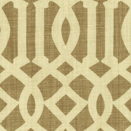 Schumacher Imperial Trellis Natural/Coffee Fabric