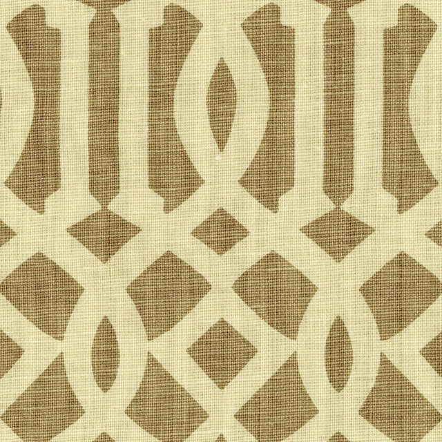 Schumacher Imperial Trellis Natural/Coffee Fabric