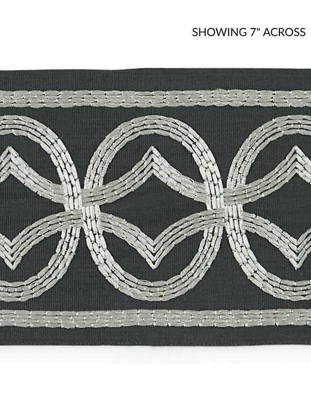 Scalamandre Athena Embroidered Tape Charcoal Trim