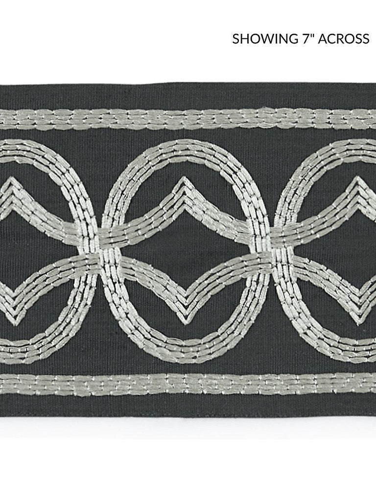 Scalamandre ATHENA EMBROIDERED TAPE CHARCOAL Trim