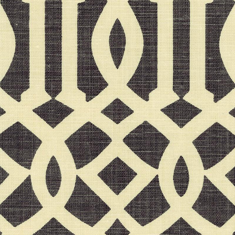 Schumacher Imperial Trellis Parchment/Midnight Fabric