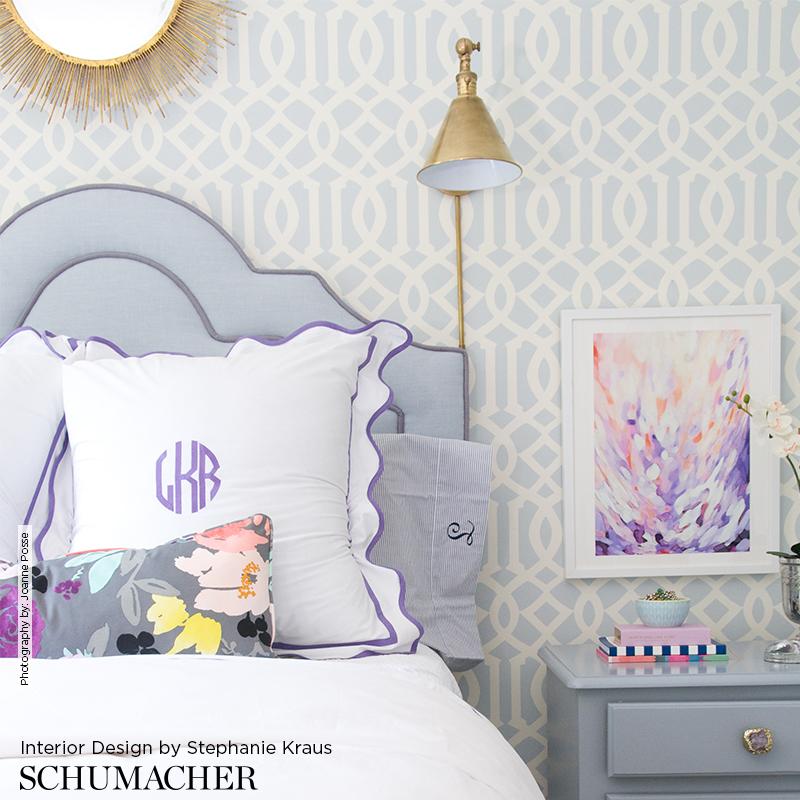 Schumacher Imperial Trellis Silver Wallpaper – DecoratorsBest