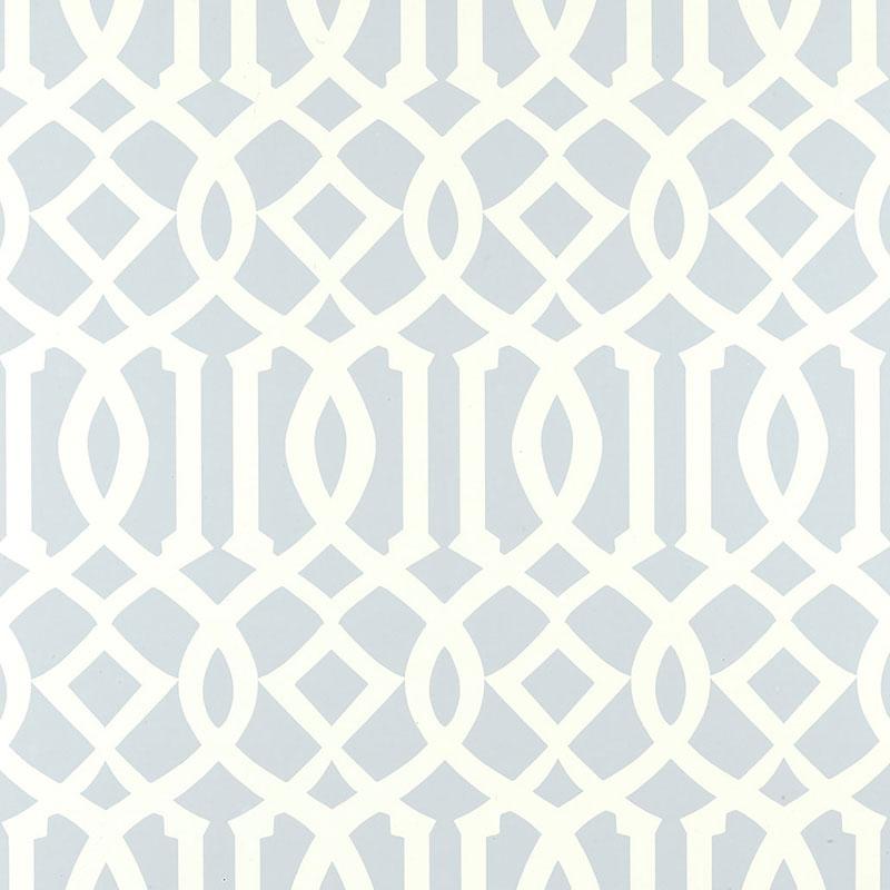Schumacher Imperial Trellis Soft Aqua Wallpaper