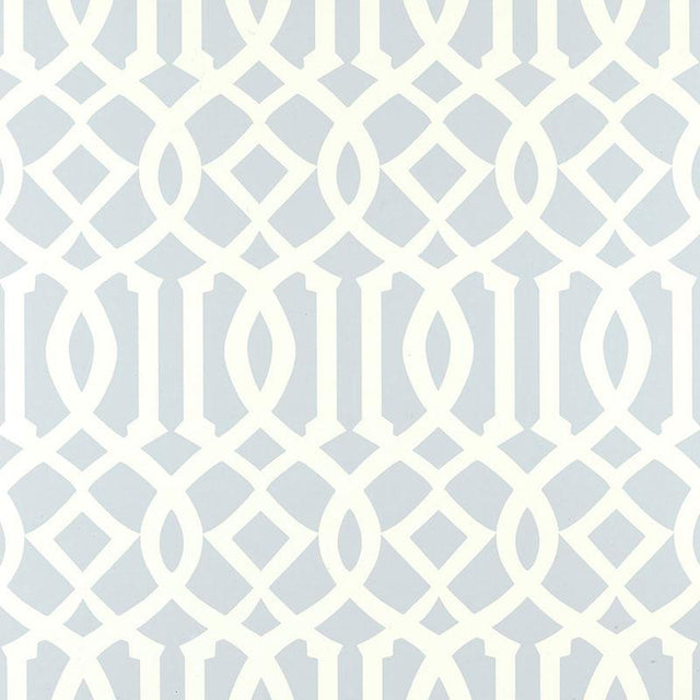 Schumacher Imperial Trellis Soft Aqua Wallpaper