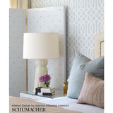 Schumacher Imperial Trellis Soft Aqua Wallpaper