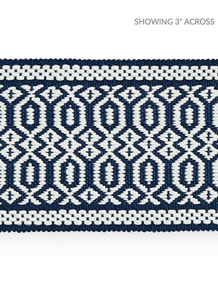 Scalamandre Tulum Diamond Tape Indigo Trim
