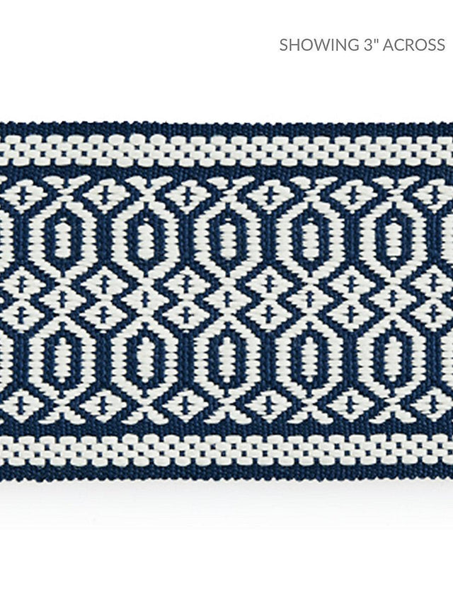 Scalamandre Tulum Diamond Tape Indigo Trim