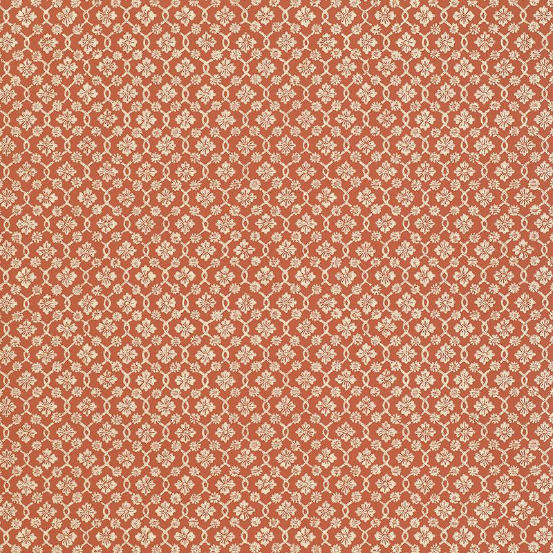 Schumacher Harbury Trellis Coral Wallpaper