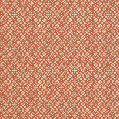 Schumacher Harbury Trellis Coral Wallpaper
