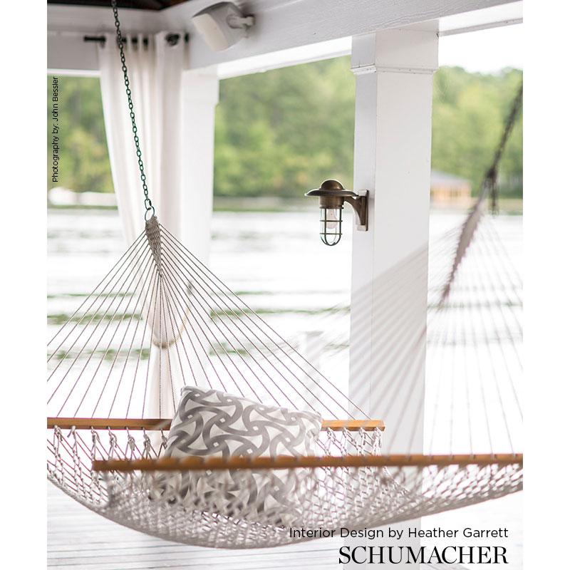 Schumacher Santorini Print Indoor/Outdoor Java Fabric