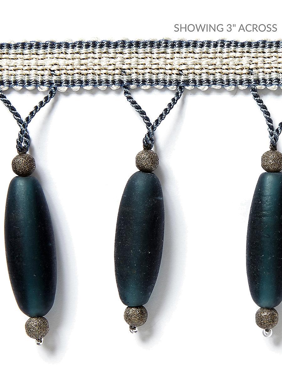 Scalamandre Vionnet Beaded Fringe Petrol Trim