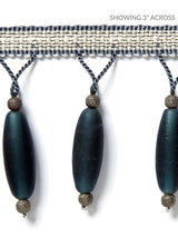 Scalamandre Vionnet Beaded Fringe Petrol Trim