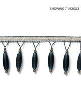 Scalamandre Vionnet Beaded Fringe Petrol Trim