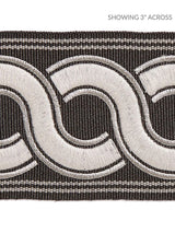 Scalamandre Guilloche Embroidered Tape Charcoal Trim