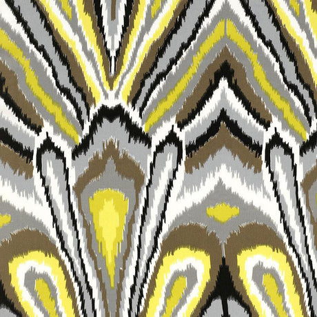 Schumacher Peacock Print Indoor/Outdoor Driftwood Fabric