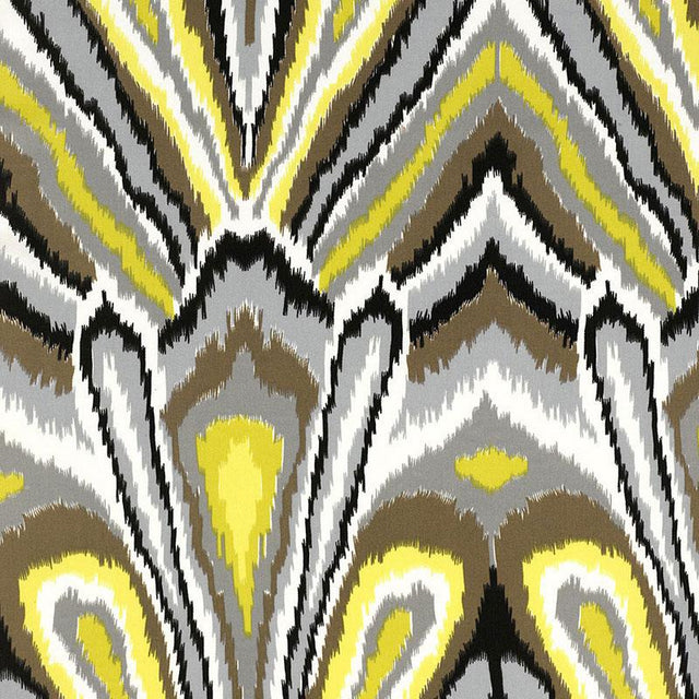 Schumacher Peacock Print Indoor/Outdoor Driftwood Fabric