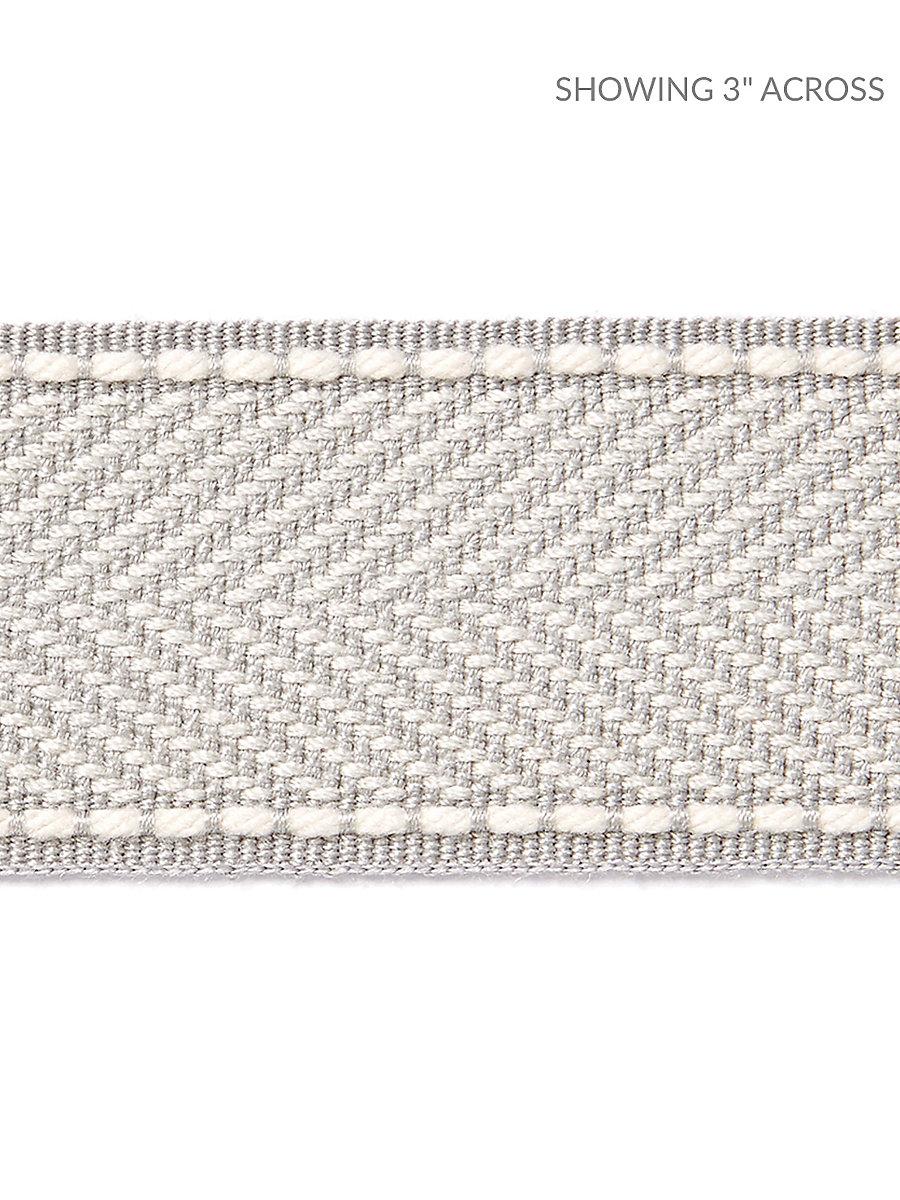 Scalamandre Montauk Herringbone Tape Silver Grey Trim