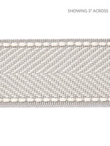 Scalamandre Montauk Herringbone Tape Silver Grey Trim