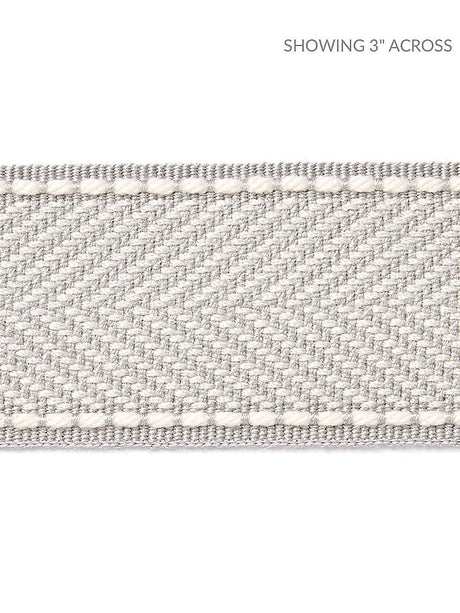 Scalamandre Montauk Herringbone Tape Silver Grey Trim