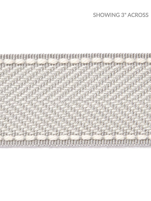 Scalamandre Montauk Herringbone Tape Silver Grey Trim