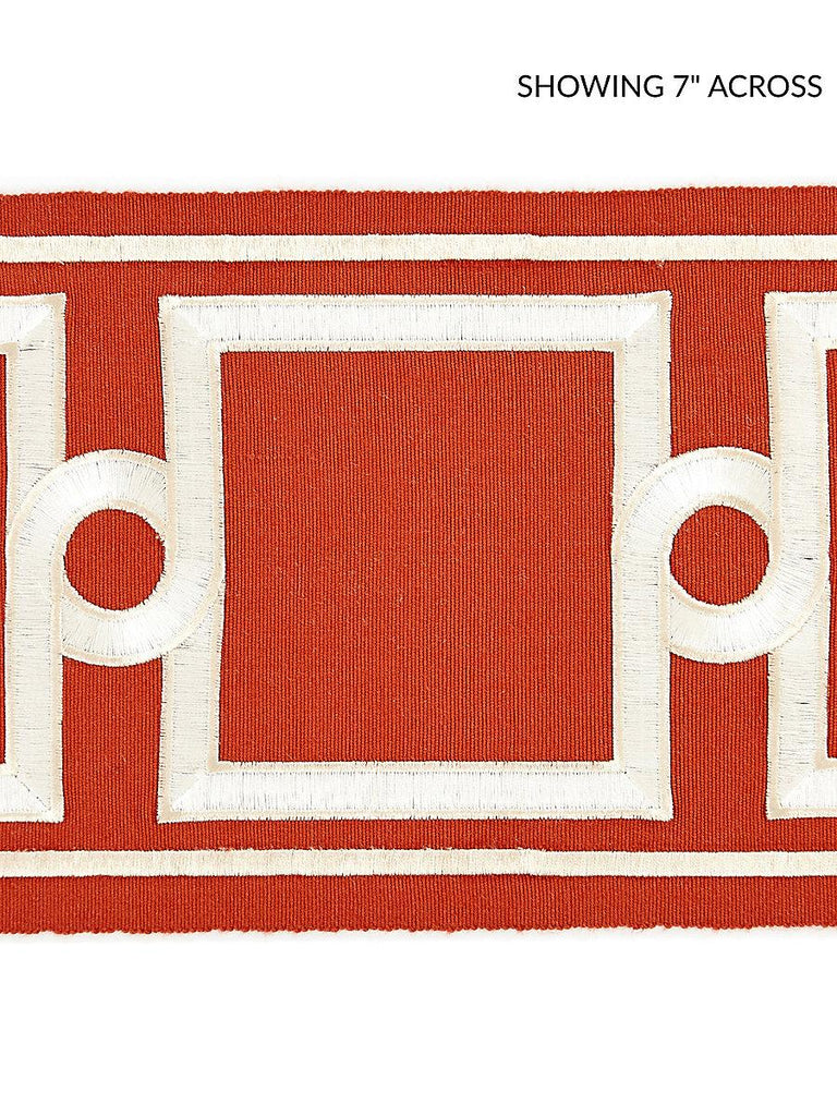 Scalamandre SQUARE LINK EMBROIDERED TAPE CARNELIAN Trim
