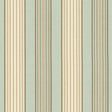 Schumacher Saratoga Cotton Stripe Aqua / Flax/ Mocha Fabric