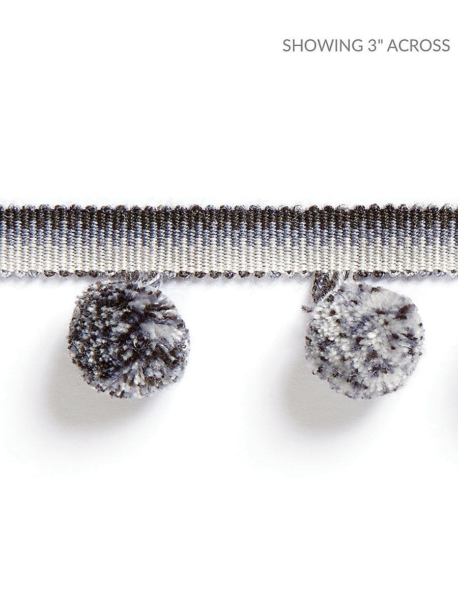 Scalamandre Osborne Pom Pom Fringe Charcoal Trim